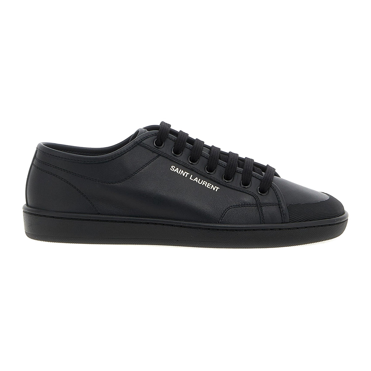 Saint Laurent Black Calfskin Low Top Sneakers for Men
