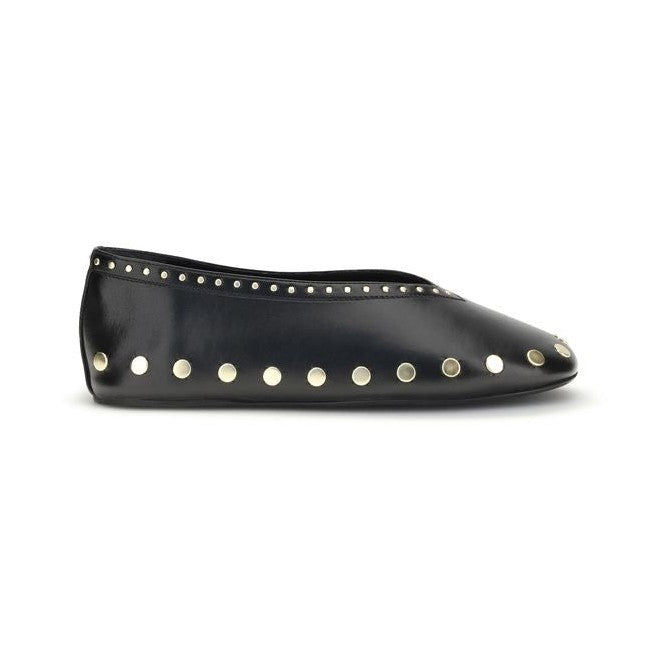 Ganni Black Polyurethane Ballet Flats for Women