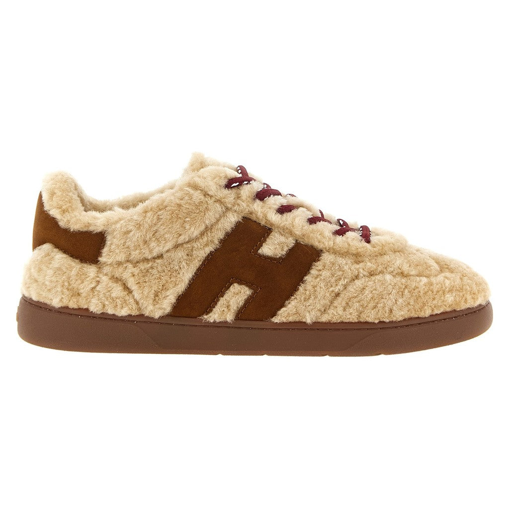 Hogan Beige Goatskin Low Top Sneakers for Women