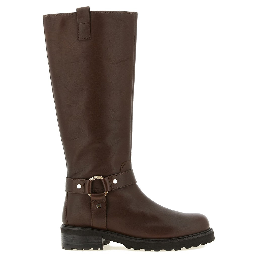Twinset Brown Leather Over The Knee for Women