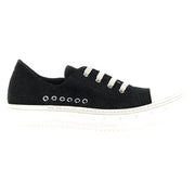Rick Owens Black Calfskin Low Top Sneakers for Men