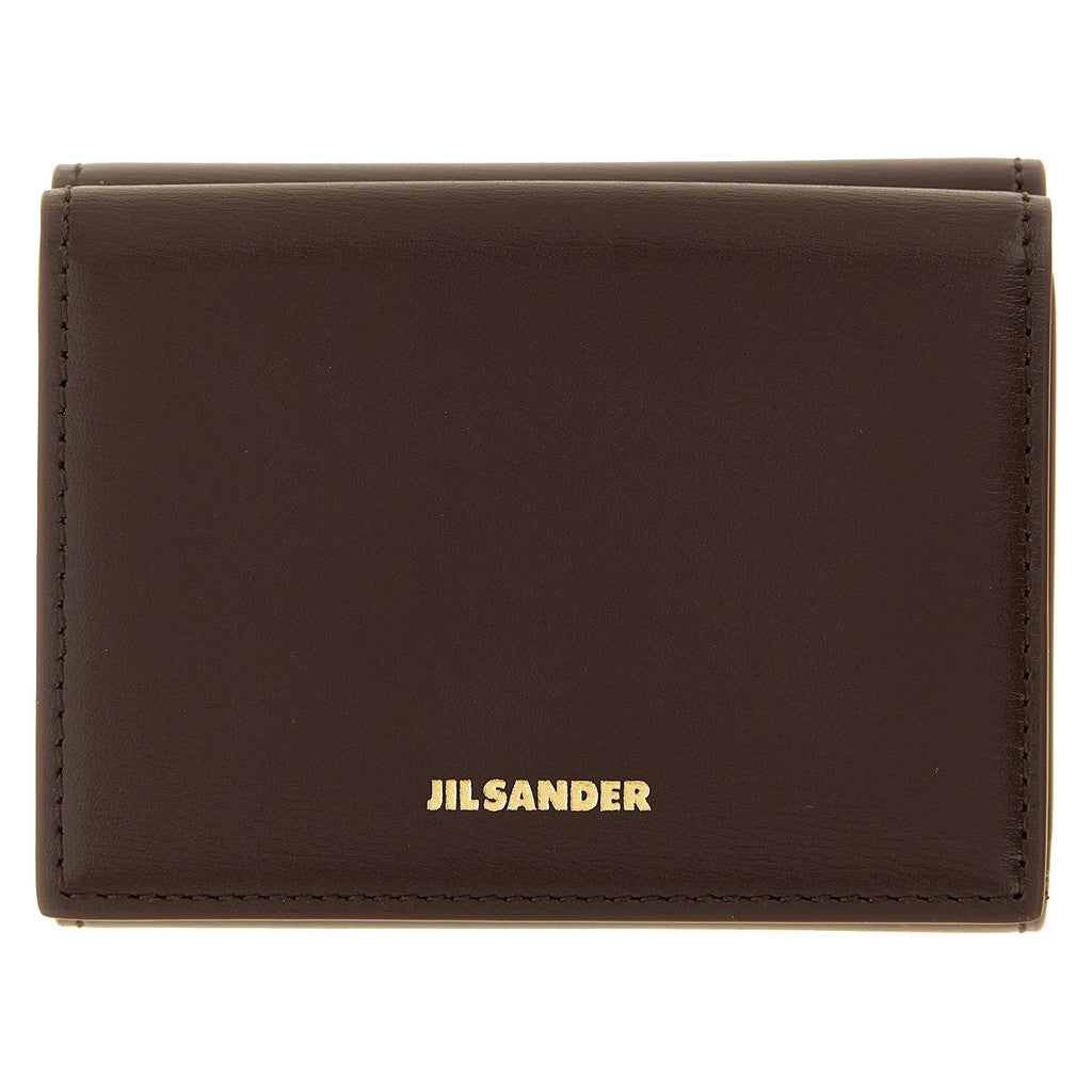 Jil Sander Brown Calfskin Cardholder for Women