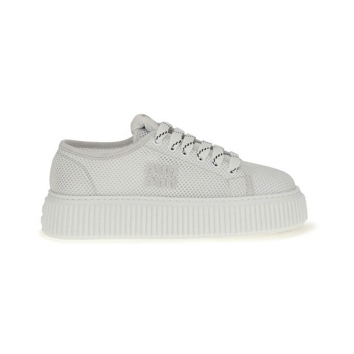 Miu Miu White Polyamide Platform Sneakers for Women