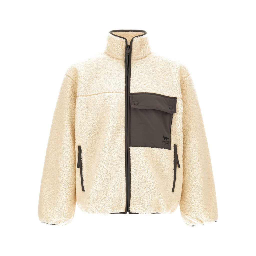 Maison Kitsuné Beige Polyester Full-Length Jacket for Men