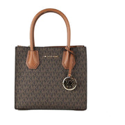 Michael Kors Michael Kors Mercer 35S1GM9M2B Medium Logo And Leather Accordion Crossbody Bag In Brown for Women