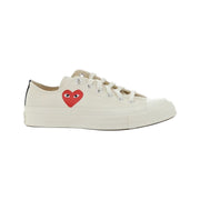 Comme des Garçons Play x Converse White Cotton Low Top Sneakers for Men