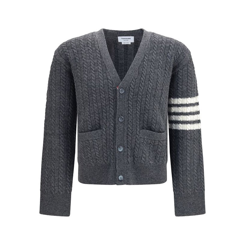 Thom Browne Gray Wool Oves Aries Cardigan for Men