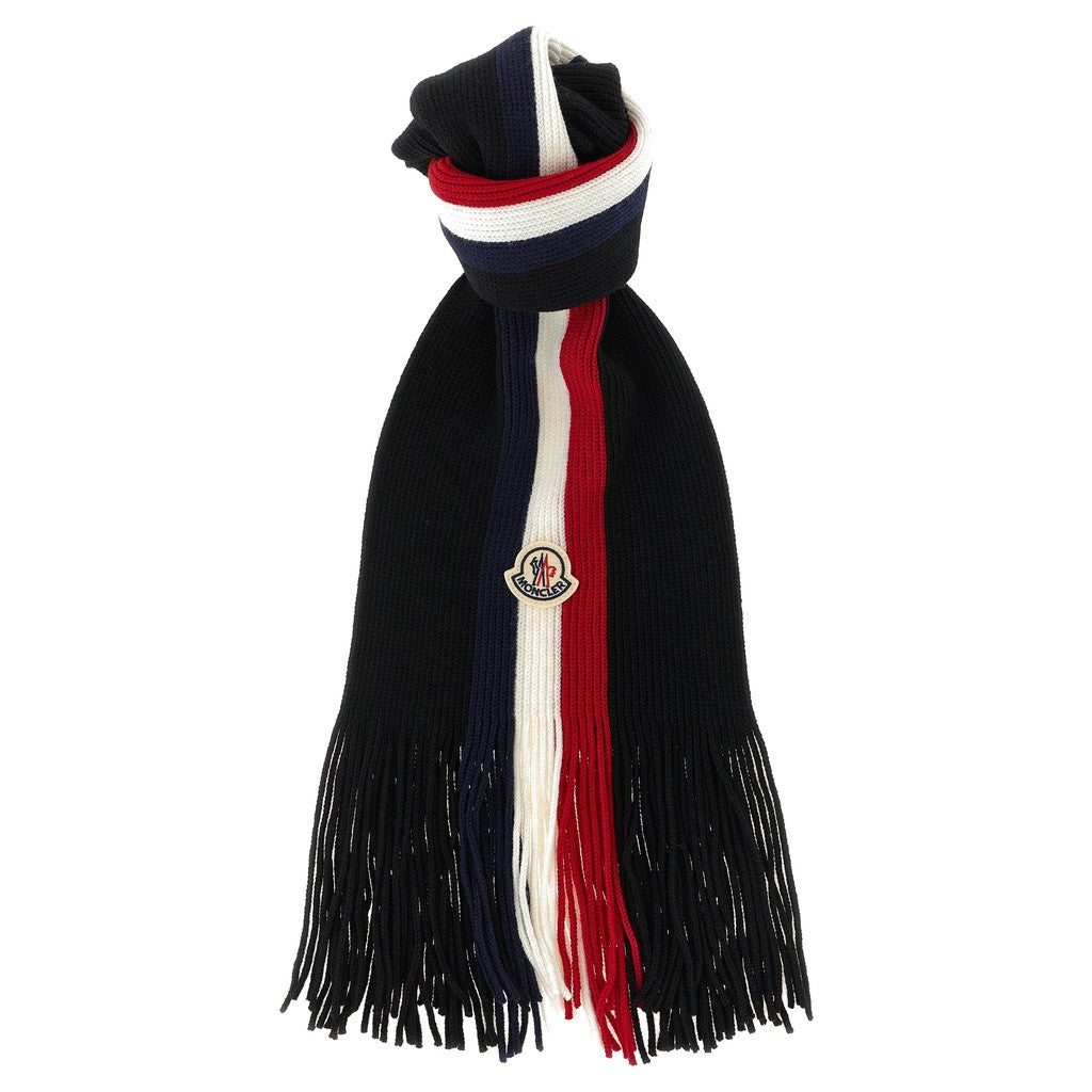 Moncler Black Virgin Wool Foulard for Men
