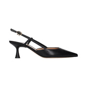 Gianvito Rossi Black Leather Mid Heel Pumps for Women