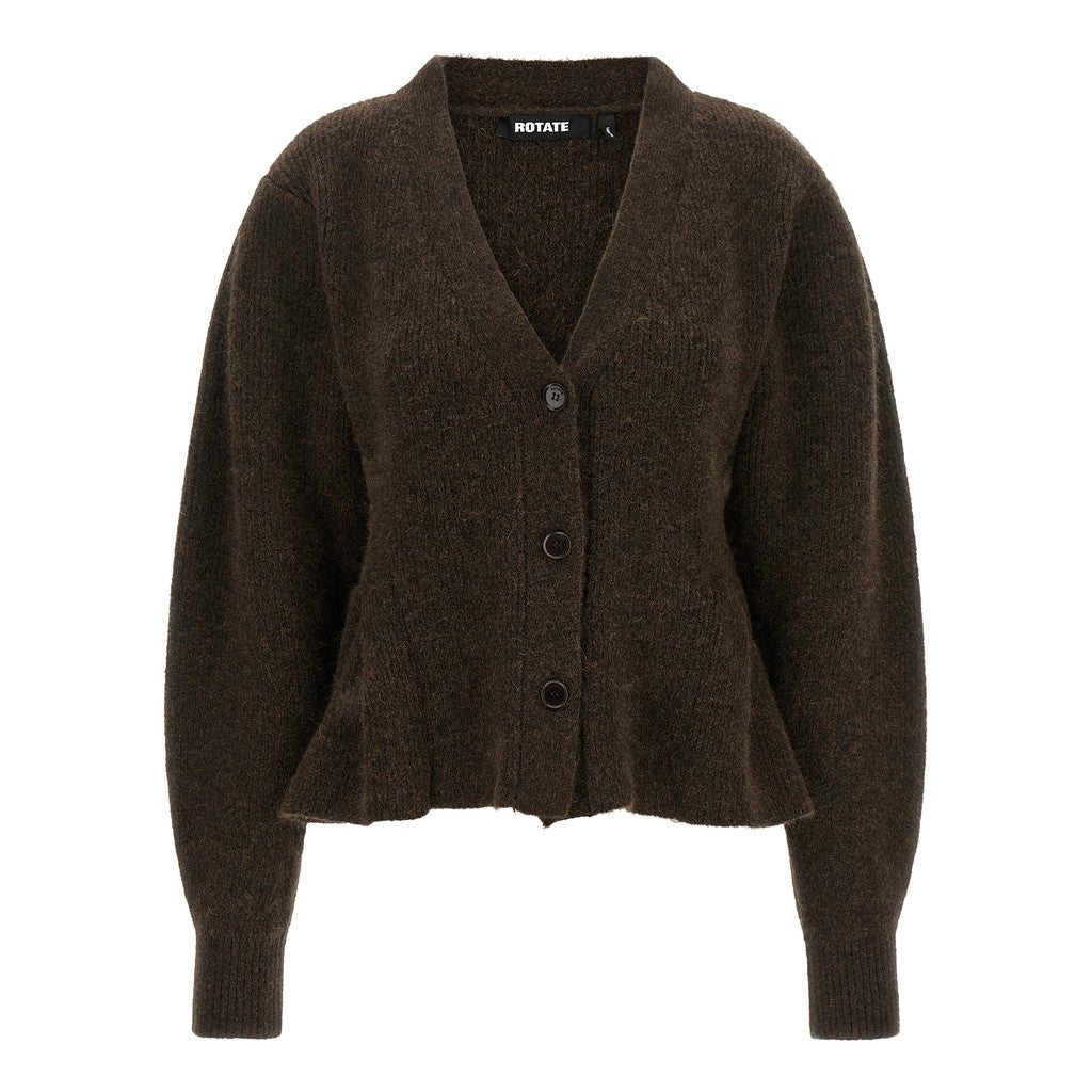 ROTATE BIRGER CHRISTENSEN Brown Wool Cardigan for Women