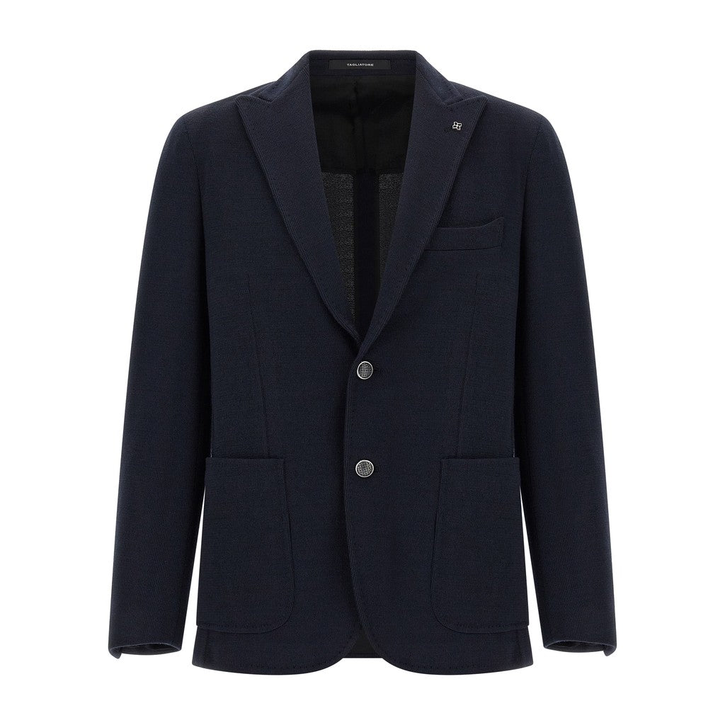 Tagliatore Blue Polyester Blazer for Men