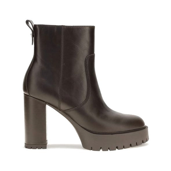 PINKO Brown Calf Leather Bos Taurus Ankle Boots for Women