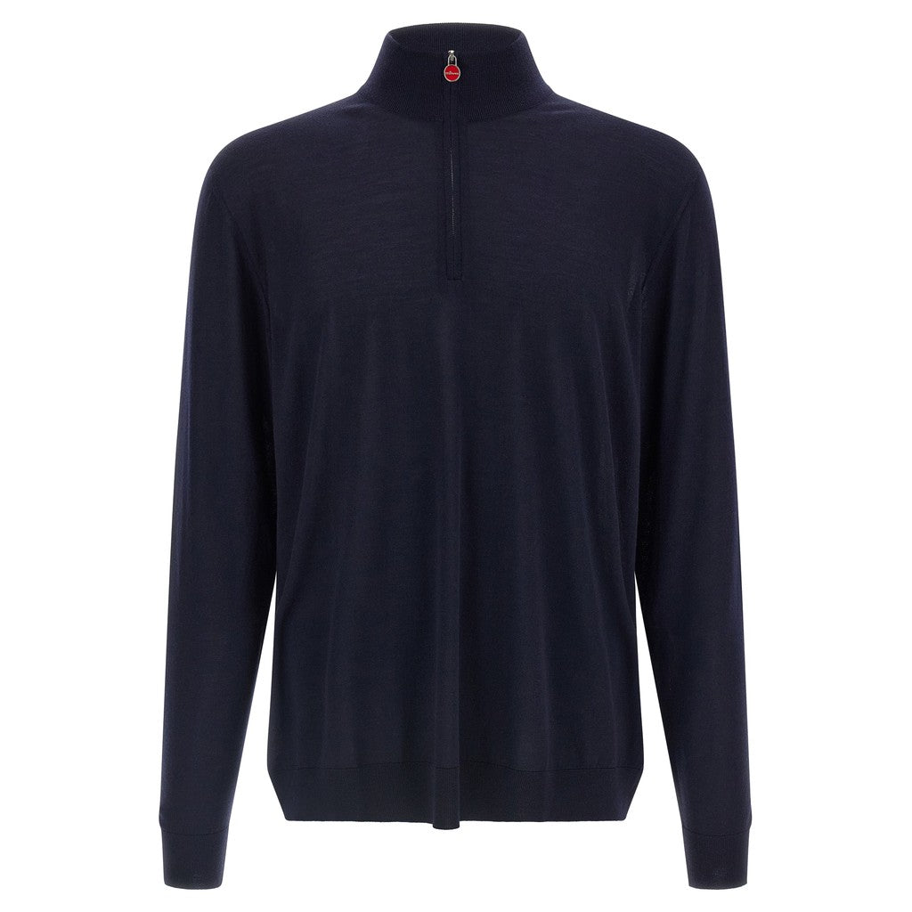 Kiton Blue Wool Cardigan for Men