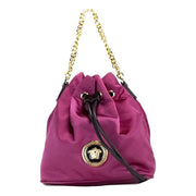 Versace Small Dahlia Nylon Medusa Pendant Bucket Chain Crossbody Bag Purse for Women