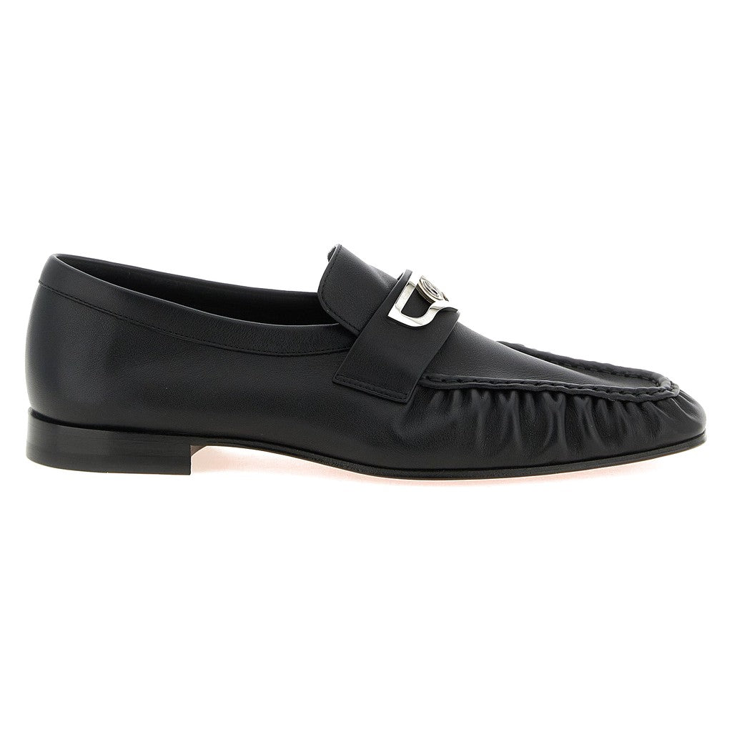 Christian Louboutin Black Calfskin Slip-On Loafers for Men