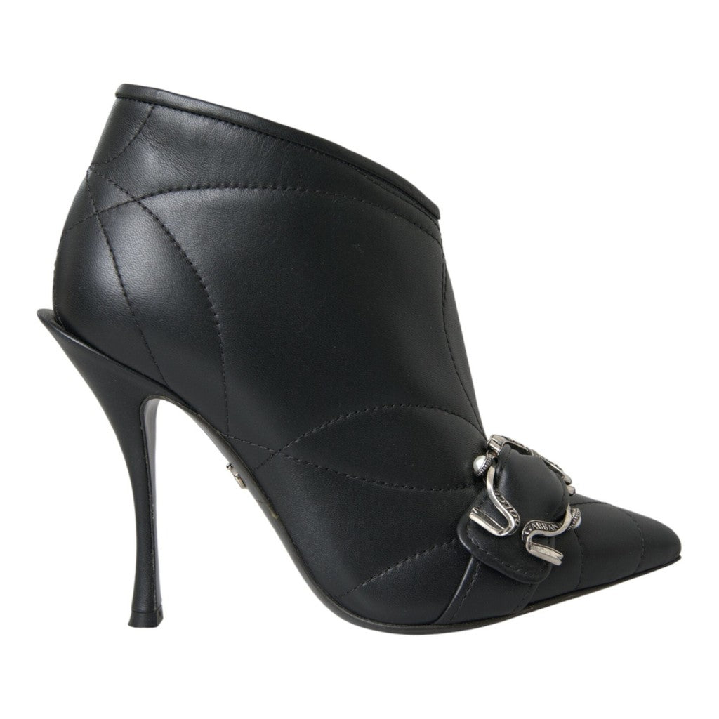 Dolce & Gabbana Black Devotion Quilted Buckled Boots Shoes for Women