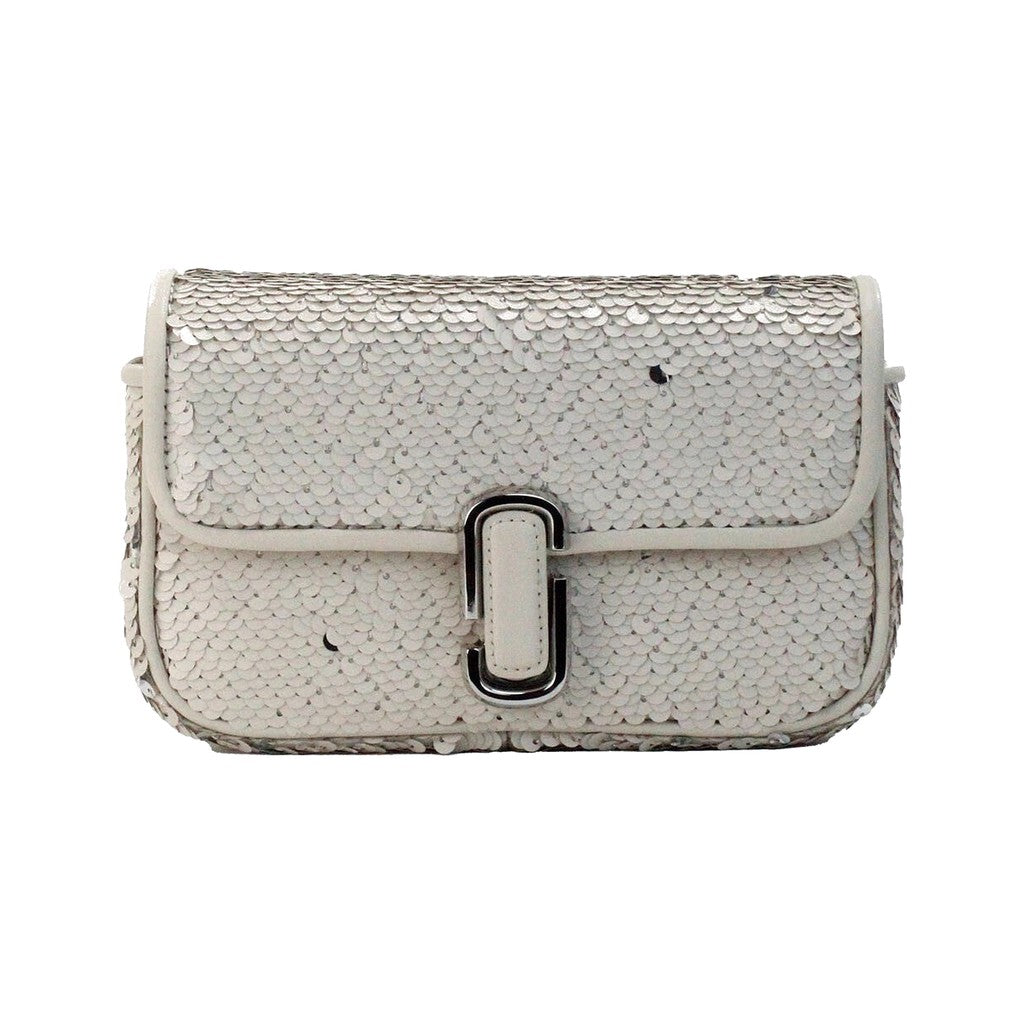 Marc Jacobs The Mini J Marc Shoulder Bag Cream Sequined Crossbody Bag for Women