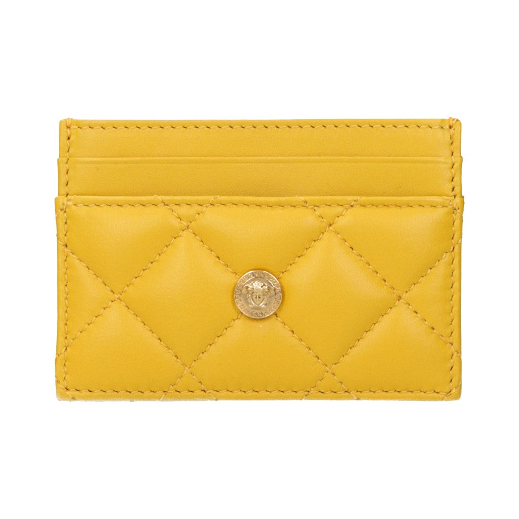 Versace Yellow Leather Cardholder for Women