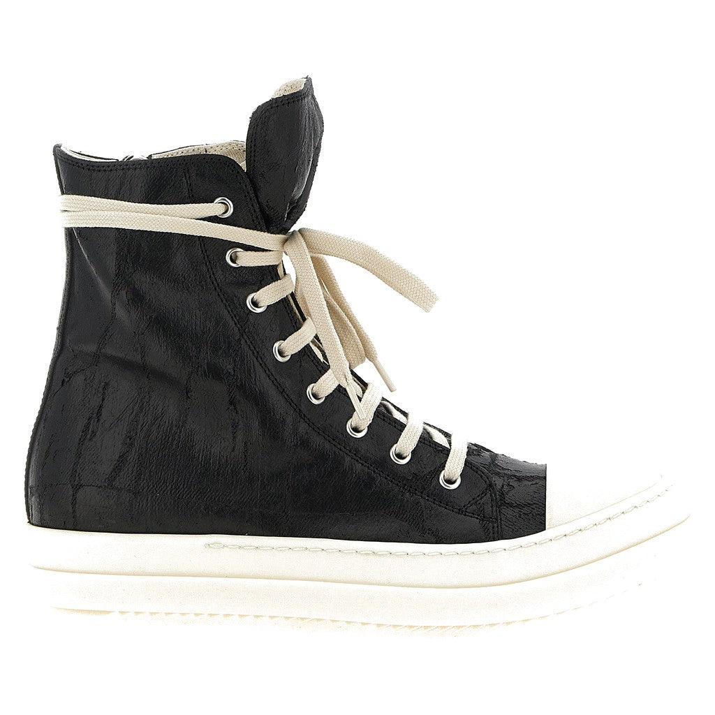 DRKSHDW Black Cotton High Top Sneakers for Men