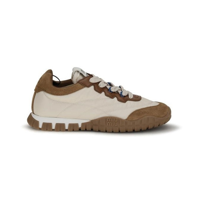 Miu Miu Beige Polyamide Athletic Sneakers for Women