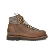 Brunello Cucinelli Brown Calf Leather Bos Taurus Lace-Up Boots for Men