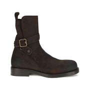 Burberry Brown Calf Leather Bos Taurus Lace-Up Boots for Men