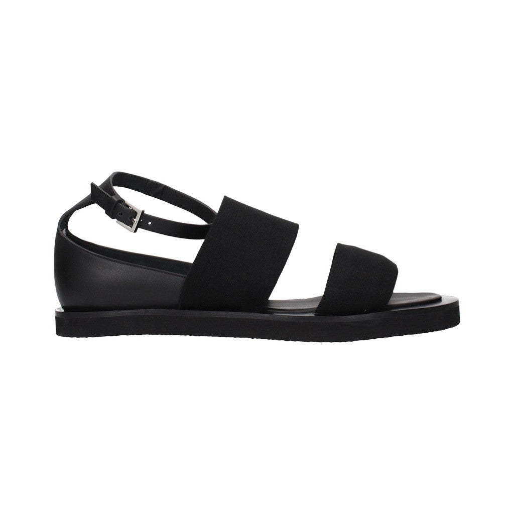 Max Mara Black Fabric Flat Sandals for Women