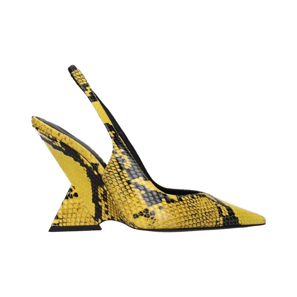The Attico Yellow Leather Platform Pumps for Women