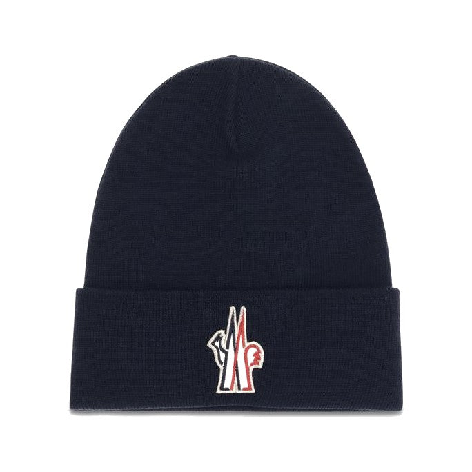 Moncler Grenoble Blue Wool Oves Aries Beanie for Men
