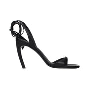 The Attico Black Leather Stiletto Heel Sandals for Women