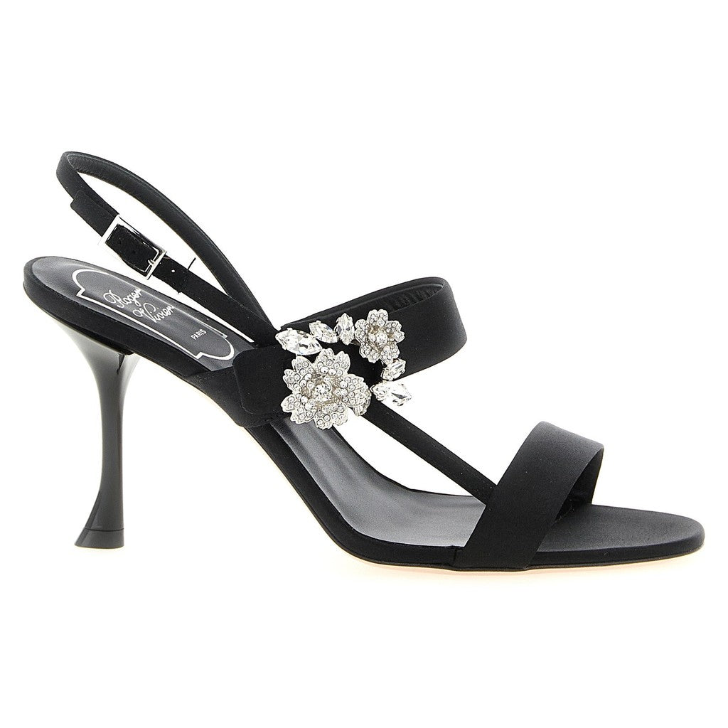 Roger Vivier Black Viscose Stiletto Heel Sandals for Women