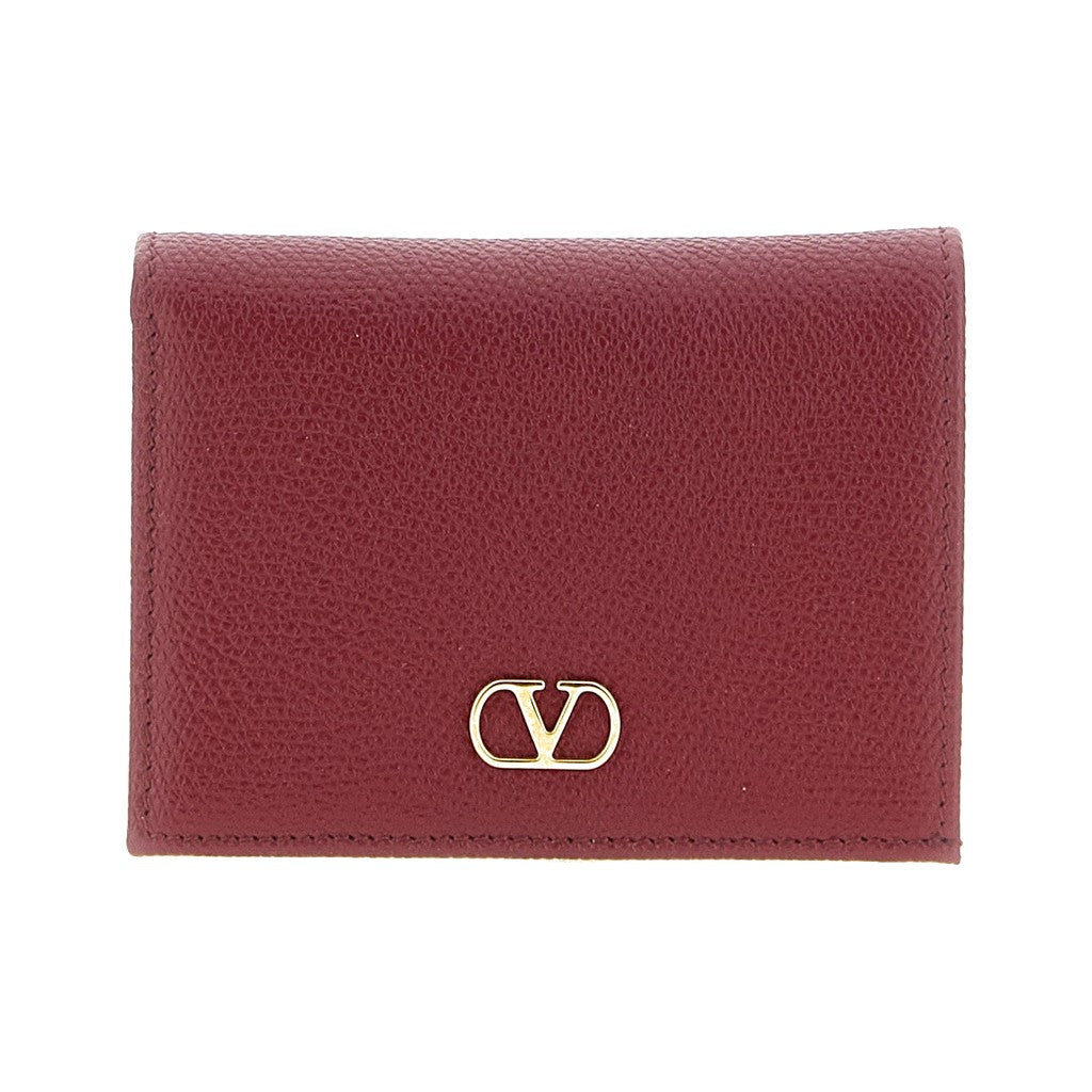 Valentino Garavani Bordeaux Calfskin Cardholder for Women