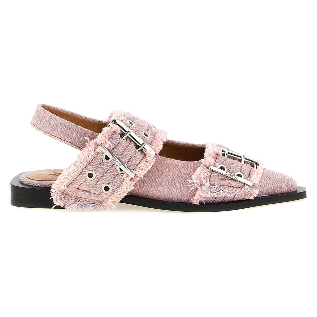 Ganni Multicolor Organic Cotton Ballet Flats for Women