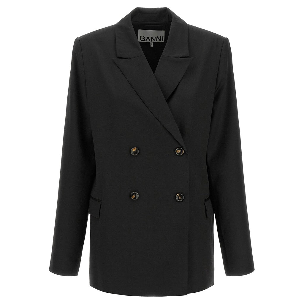 Ganni Black Polyester Blazer for Women