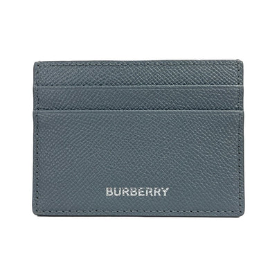 Burberry Sandon Business Small Grey Grained Leather Card Case Wallet for Men