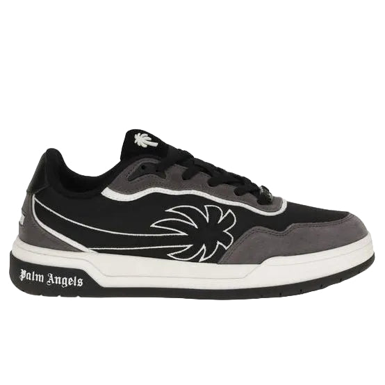 Palm Angels Black Calf Leather Bos Taurus Low Top Sneakers for Men