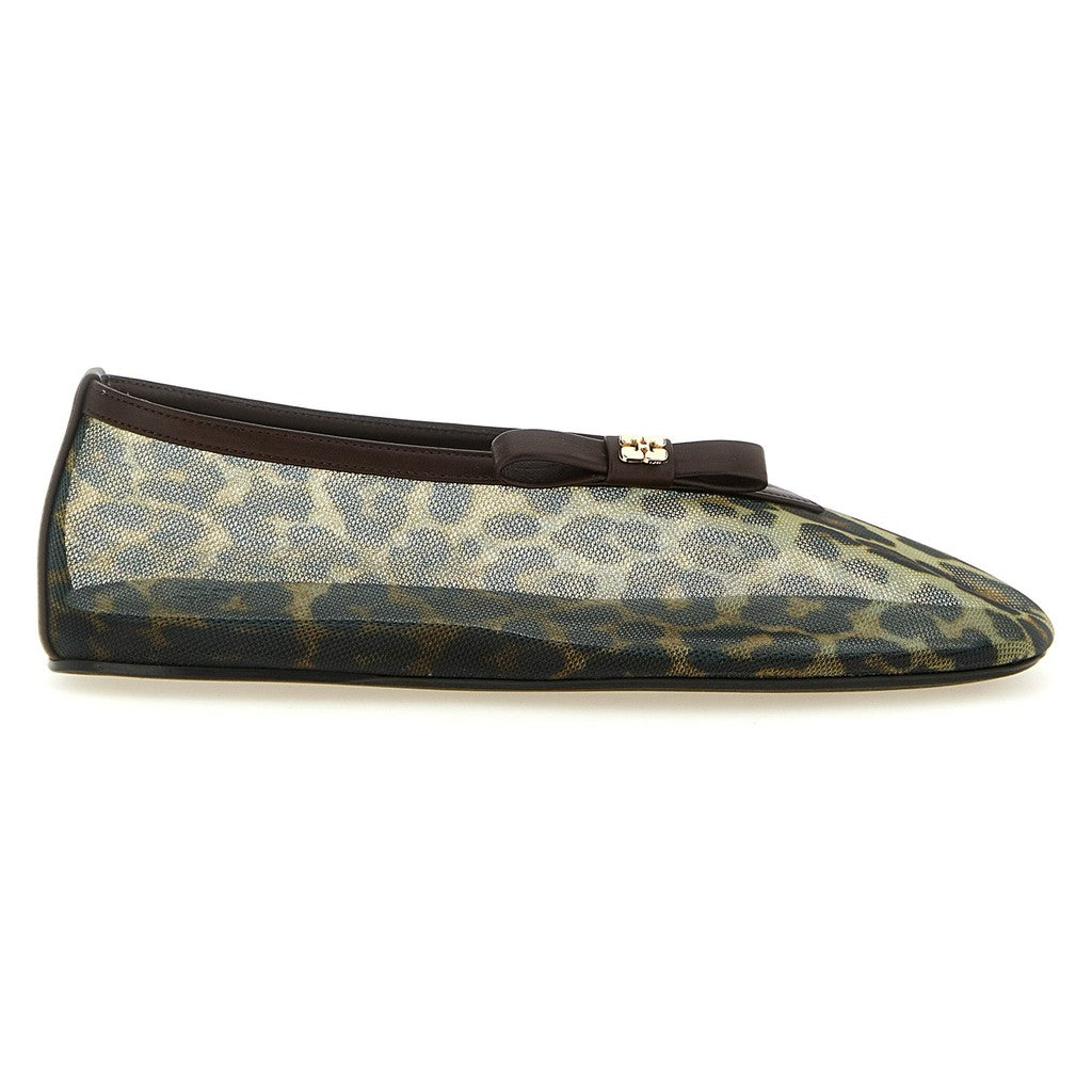 Ganni Brown Nylon Ballet Flats for Women