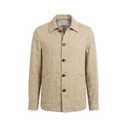 Malo Beige Linen Men Jacket