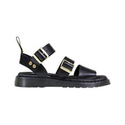 Dr. Martens Black Leather Flat Sandals for Women