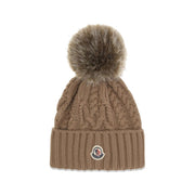 Moncler Brown Wool Oves Aries Beanie for Women