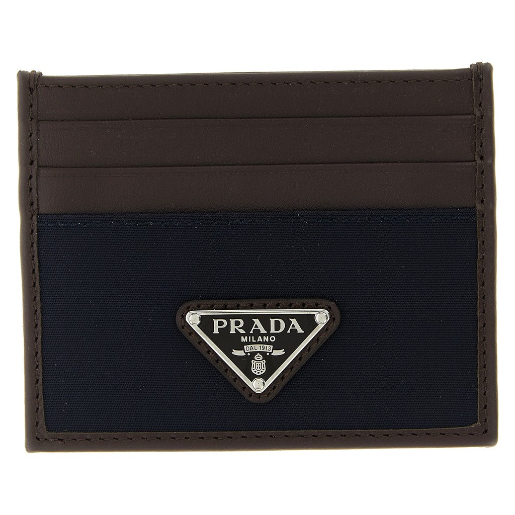 Prada Blue Recycled Polyamide Cardholder for Men