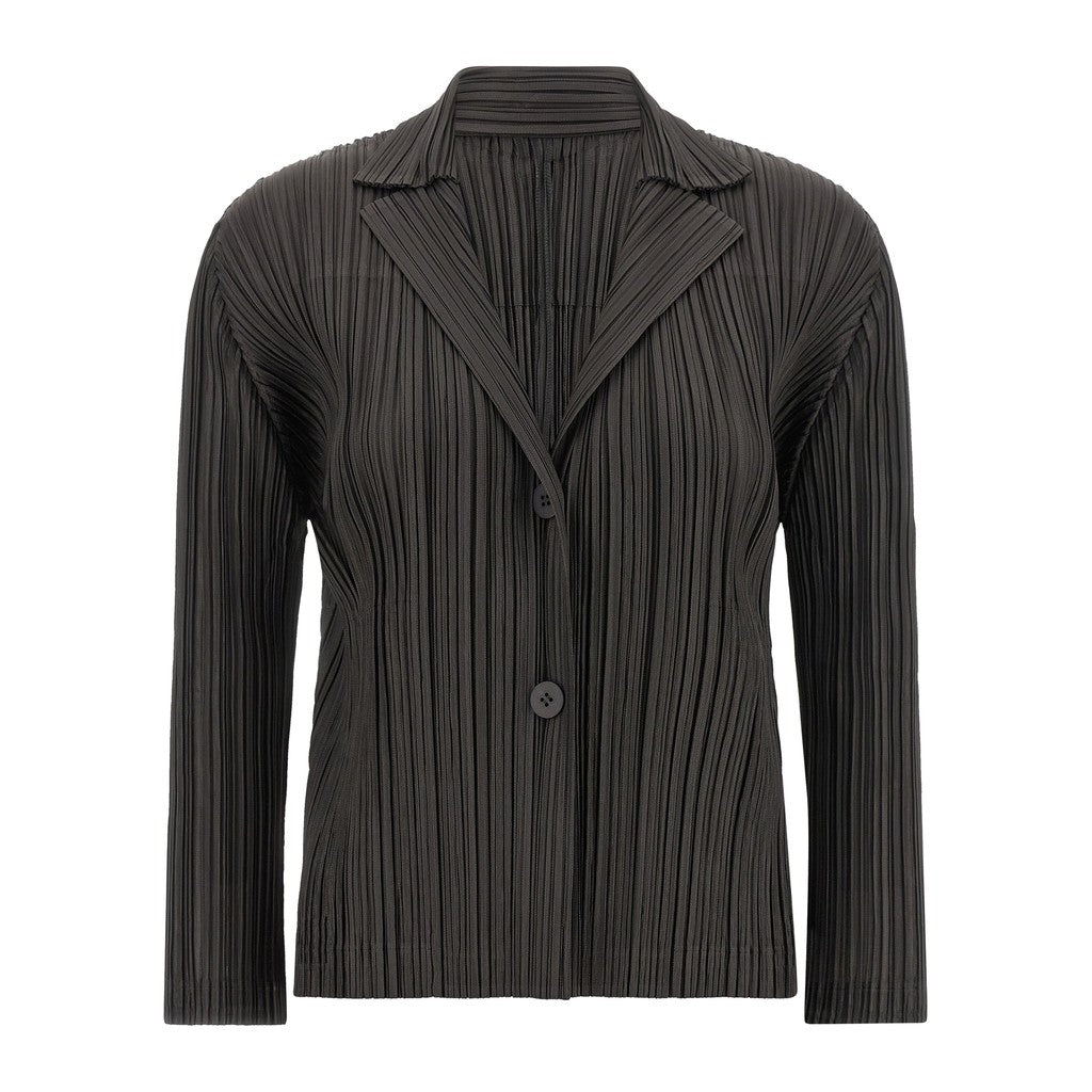 PLEATS PLEASE Issey Miyake Gray Polyester Blazer for Women