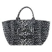 Ganni Gray Recycled Cotton Tote Bag for Women