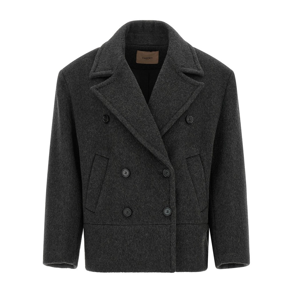 Twinset Gray Wool Coat for Women