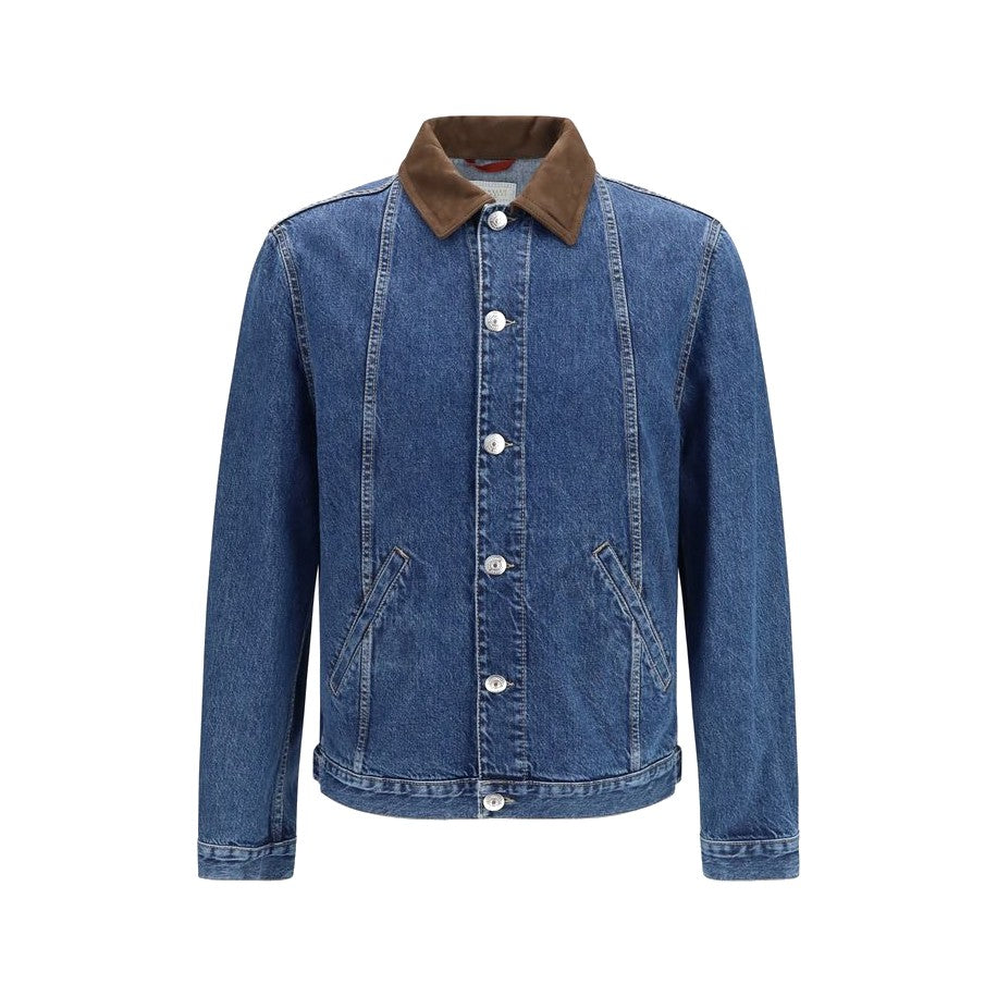 Brunello Cucinelli Blue Cotton Denim Jacket for Men