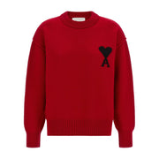 Ami Paris Red Wool Cardigan for Women