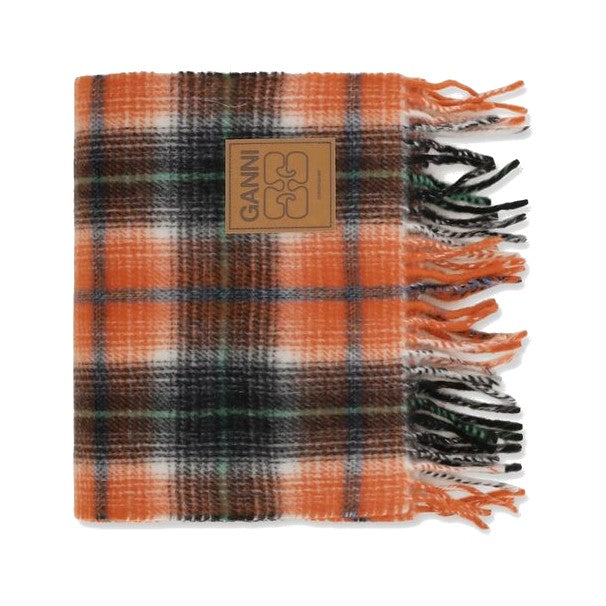 Ganni Orange Wool Oves Aries Scarf for Women