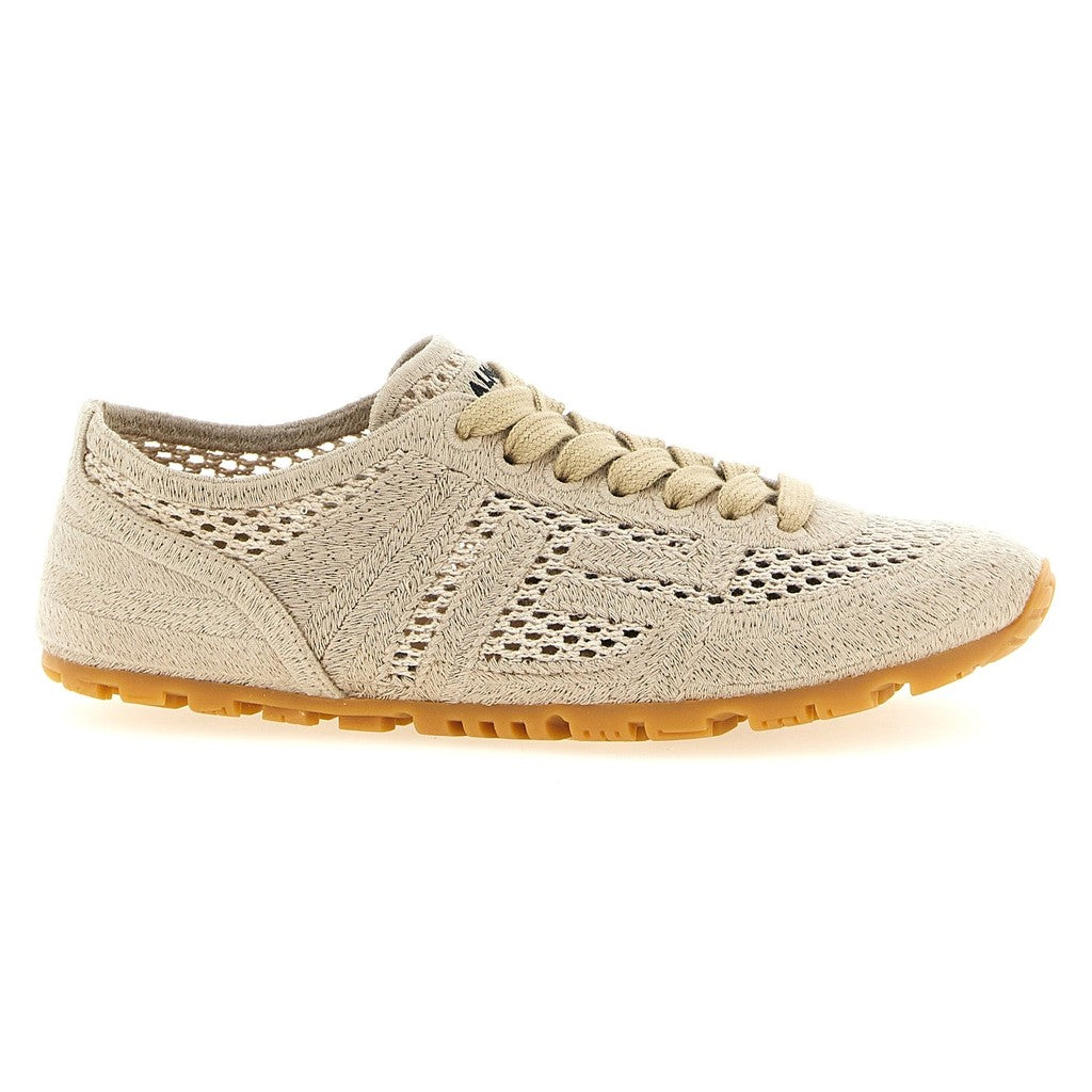 Balmain Beige Cotton Athletic Sneakers for Women