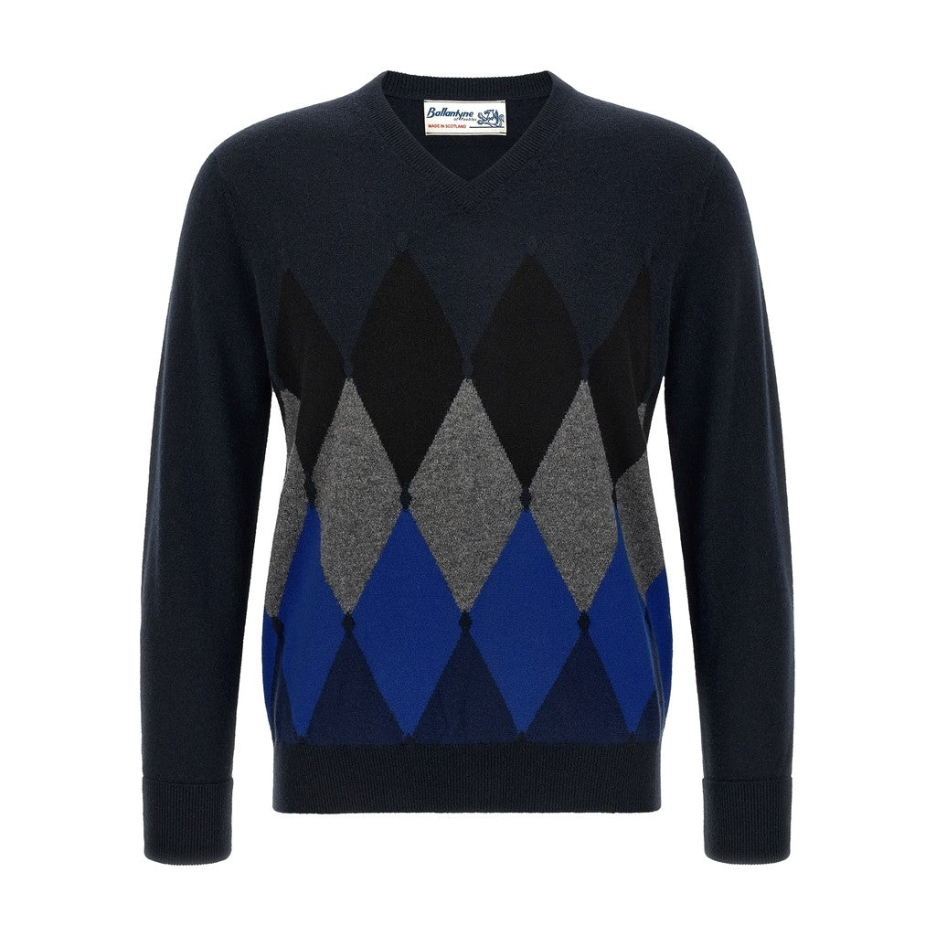 Ballantyne Blue Cashmere Cardigan for Men