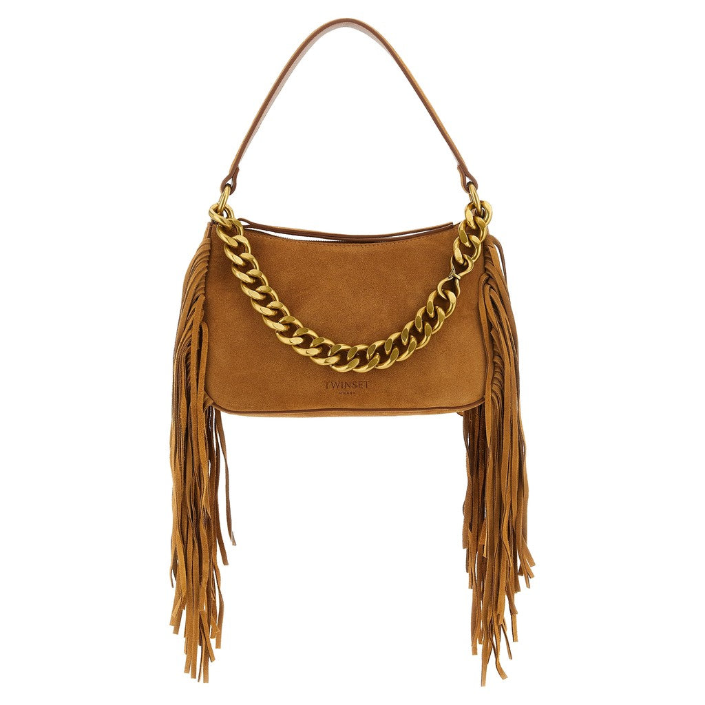 Twinset Brown Leather Shoulder Bag for Women